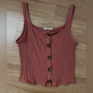 Heart & Hips Rust Ribbed Short Tank Top
